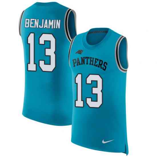 Nike Panthers #13 Kelvin Benjamin Blue Alternate Mens Stitched NFL Limited Rush Tank Top Jersey